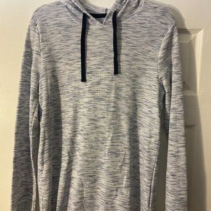 Rustic Souls blue and white long sleeve hooded pullover (NWOT) Medium